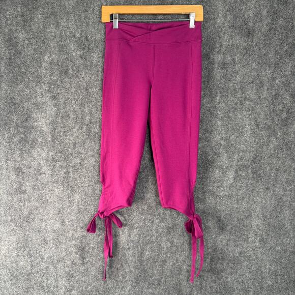 Free People Movement Womens S Fuschia Yoga Turn Out Wrap‎ Leggings Workout Capri - Picture 1 of 11